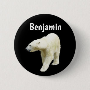 Badge Rond 5 Cm Nom personnalisé de l'ours polaire