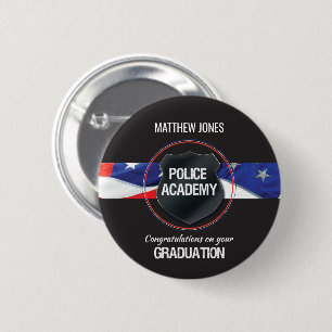 Badge Rond 5 Cm Nom personnalisé, diplôme de l'académie de police