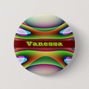 Badge Rond 5 Cm Nom personnalisé du vaisseau spatial Alien