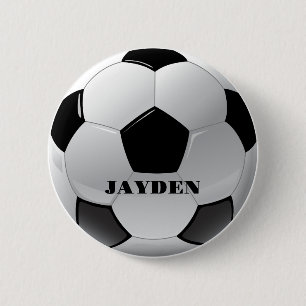 Badge Rond 5 Cm Nom Personnalisé Football Garçons Personnalisés