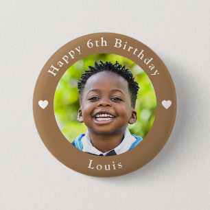 Badge Rond 5 Cm Nom Personnalisé, Photo Et Âge Anniversaire Arachi