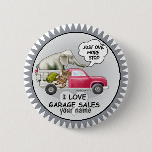 Badge Rond 5 Cm Nom personnalisé Ventes Garage