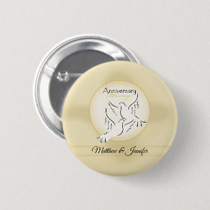 Badge Rond 5 Cm Nom personnalisé, Vœux d'anniversaire de mariage