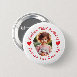 Badge Rond 5 Cm Nom photo personnalisé Anniversaire Merci Faveurs