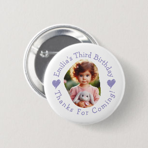 Badge Rond 5 Cm Nom photo personnalisé Anniversaire Merci Faveurs
