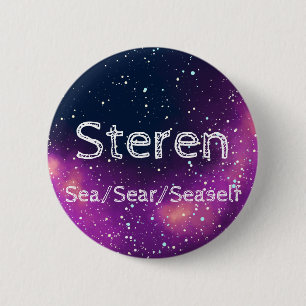Badge Rond 5 Cm Nom ___ + Pronoms Personnalisables Galaxie