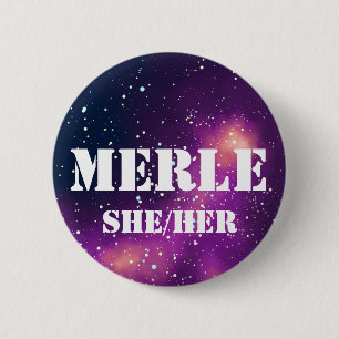 Badge Rond 5 Cm Nom ___ + Pronounounours Galaxie personnalisable