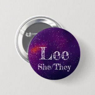 Badge Rond 5 Cm Nom ___ + Pronounounours Galaxie personnalisable