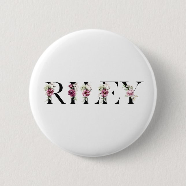 Badge Rond 5 Cm Nom Riley (Devant)