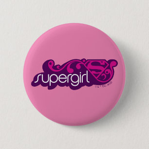 Badge Rond 5 Cm Nom Super Supergirl et Bouclier S