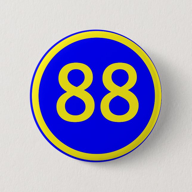Badge Rond 5 Cm nombre, 88, en cercle (Devant)