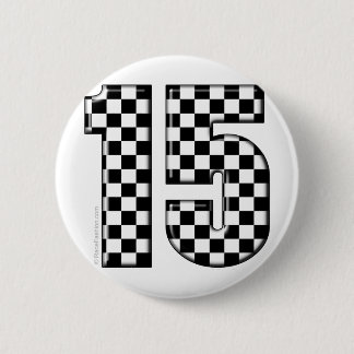 Badge Rond 5 Cm nombre checkered de l'emballage 15 automatique