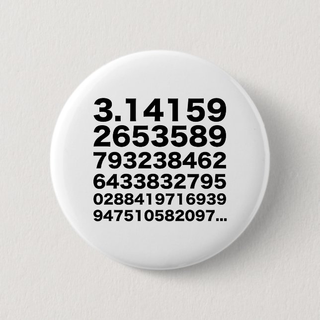 Badge Rond 5 Cm Nombre de pi (Devant)