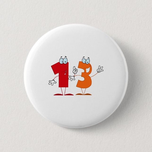 Badge Rond 5 Cm Nombre heureux 13 (Devant)
