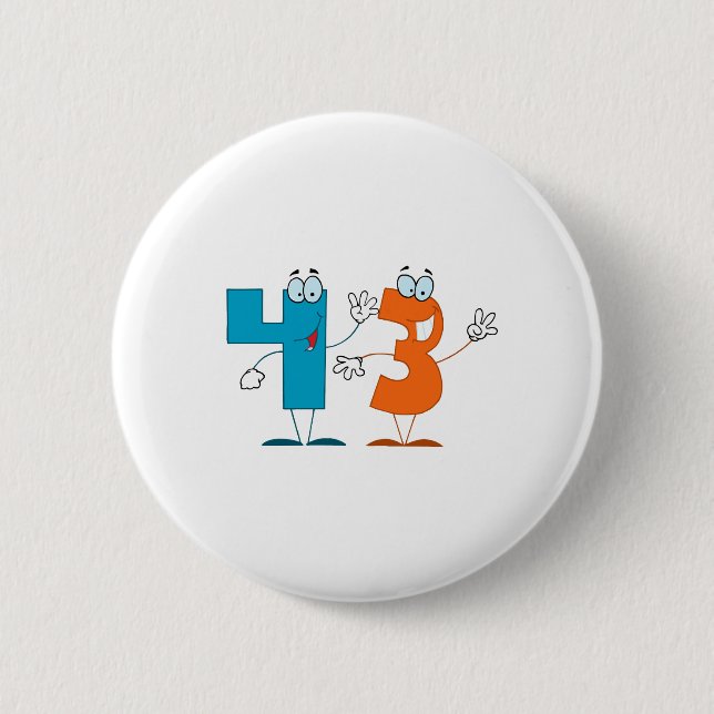 Badge Rond 5 Cm Nombre heureux 43 (Devant)