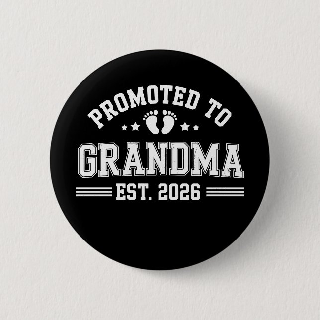 Badge Rond 5 Cm Nommée Grand-mère dès 2026 Annonce de bébé (Devant)