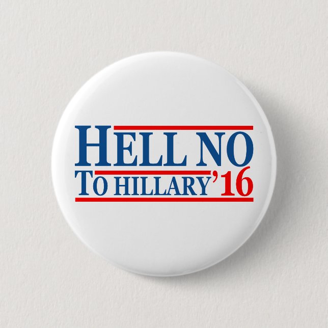 Badge Rond 5 Cm Non à Hillary '16 (Devant)