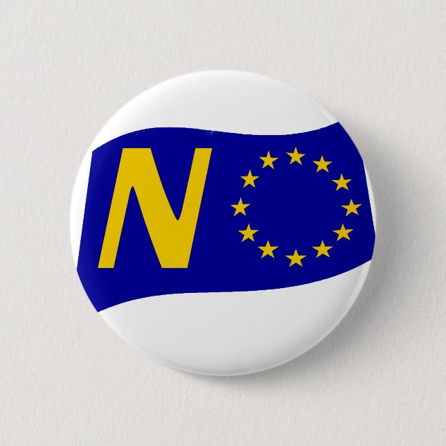 Badge Rond 5 Cm Non à l'Union européenne (Devant)
