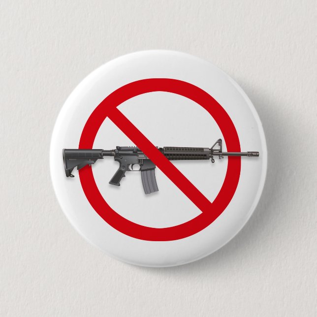 Badge Rond 5 Cm Non aux armes d'assaut - contrôle des armes (Devant)