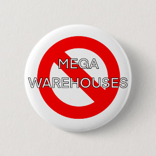 Badge Rond 5 Cm Non aux entrepôts de Mega