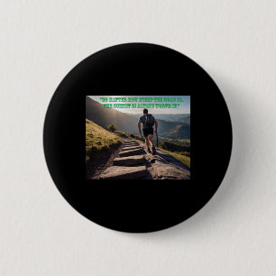 Badge Rond 5 Cm Non, La Rue Est En Pente