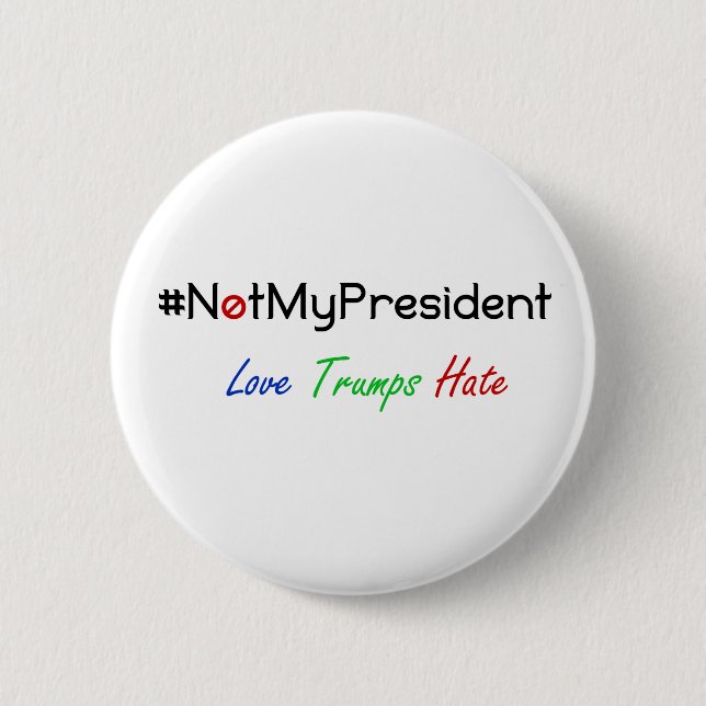 Badge Rond 5 Cm Non mon Président Never Trump Button (Devant)