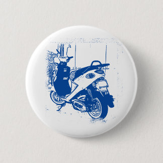 Badge Rond 5 Cm Non scooter bleu d'ami d'habillement