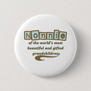 Badge Rond 5 Cm Nonnie des petits-enfants doués