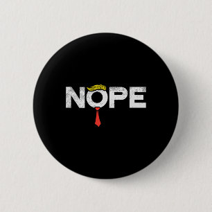 Badge Rond 5 Cm Nope anti-Trump Cravate rouge perruque Stop Donald