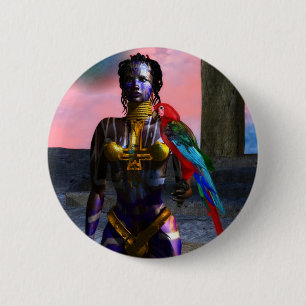 BADGE ROND 5 CM NORA CYBER WARRIOR