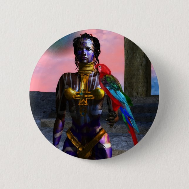 BADGE ROND 5 CM NORA CYBER WARRIOR (Devant)