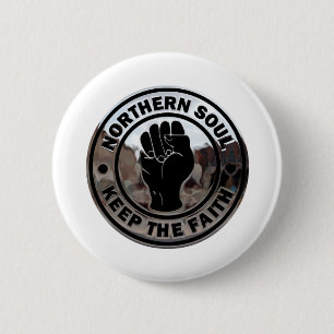 Badge Rond 5 Cm northern soul chrome and black