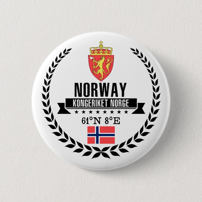Badge Rond 5 Cm Norvège (Devant)