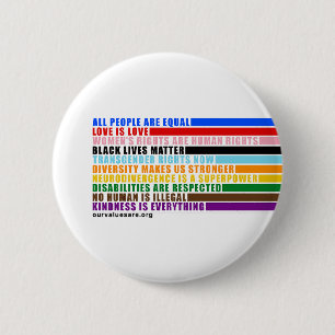 Badge Rond 5 Cm Nos Valeurs Sont Bouton