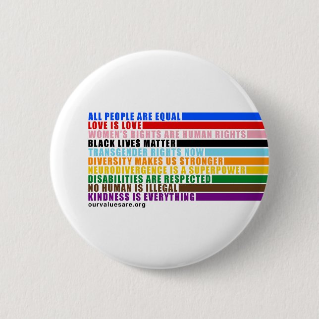Badge Rond 5 Cm Nos Valeurs Sont Bouton (Devant)