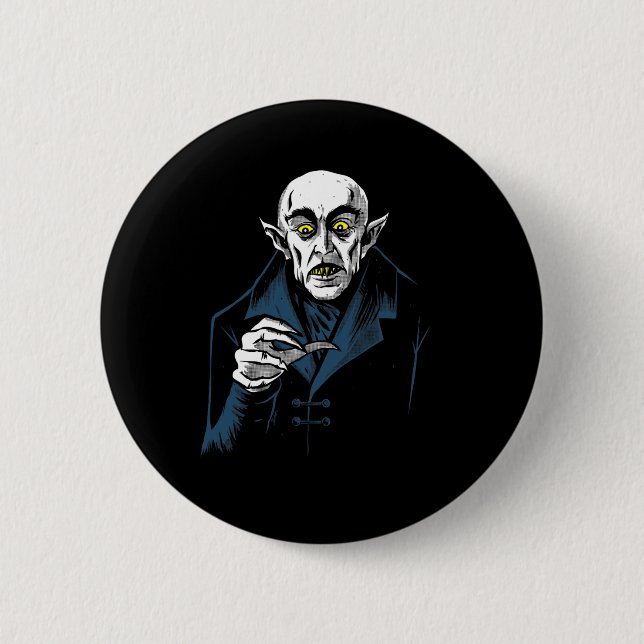 Badge Rond 5 Cm Nosferatu Halloween Vampire Horreur Dracula (Devant)