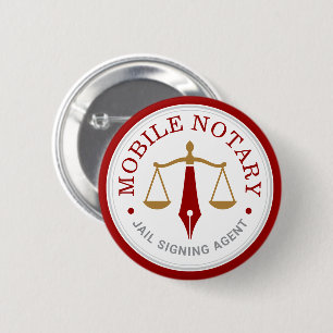 Badge Rond 5 Cm Notaire Mobile Personnalisé Signature Légale Rouge