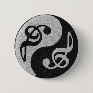Badge Rond 5 Cm note de clavardage de la musique yin yang