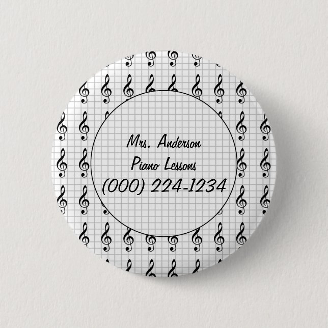 Badge Rond 5 Cm Note de clef (Devant)