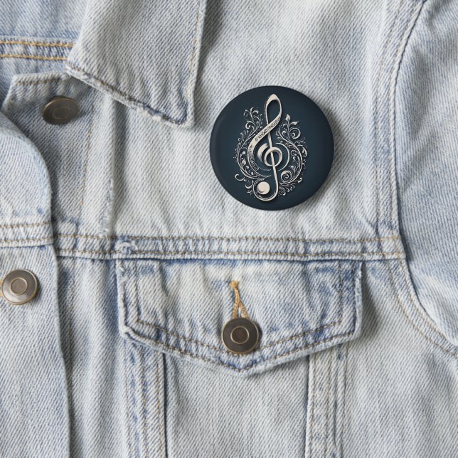 Badge Rond 5 Cm Note de clic de musique (En situation)