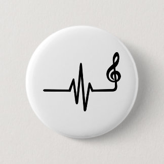 Badge Rond 5 Cm Note de musique de fréquence