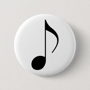 Badge Rond 5 Cm note musicale noire