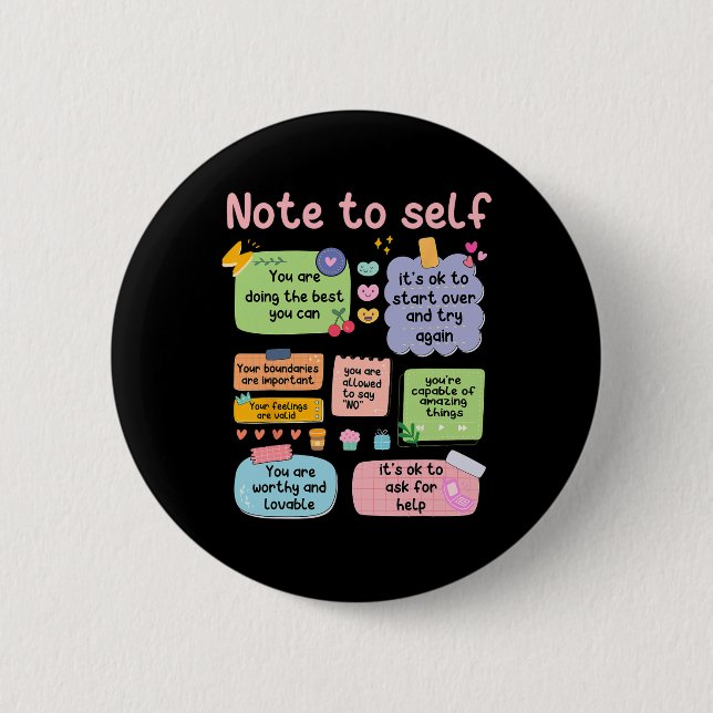Badge Rond 5 Cm Note : Psychologue De L'École D'Autosanté Mentale  (Devant)