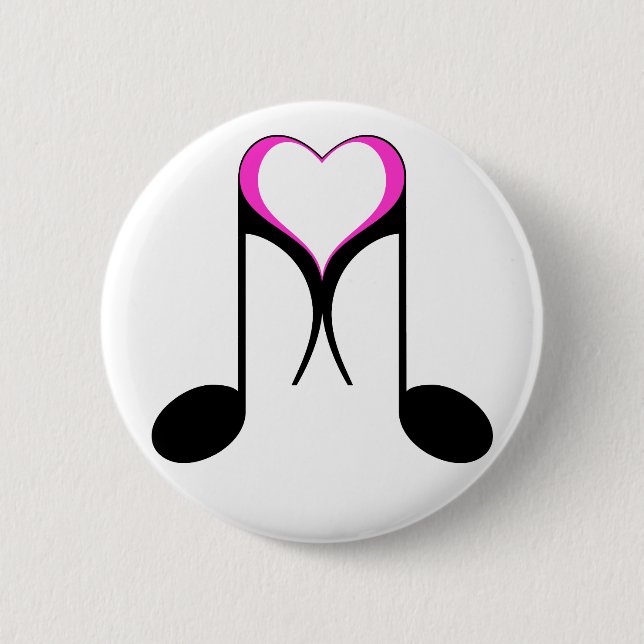 Badge Rond 5 Cm notes d'amour : 8e note : (Devant)