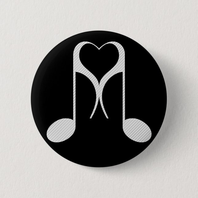 Badge Rond 5 Cm notes d'amour : 8ème note : (Devant)
