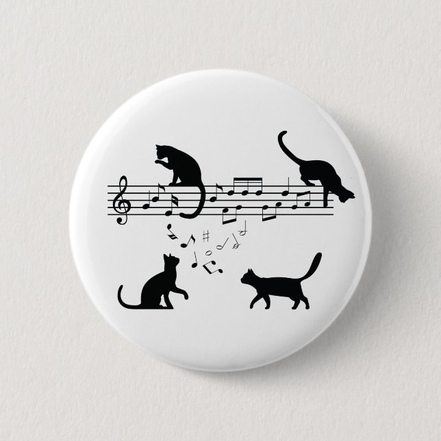 Badge Rond 5 Cm Notes de Cats (Devant)
