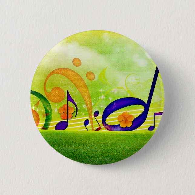 Badge Rond 5 Cm Notes de musique (Devant)