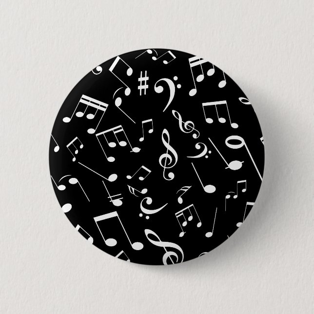Badge Rond 5 Cm Notes de Musique 2 (Devant)
