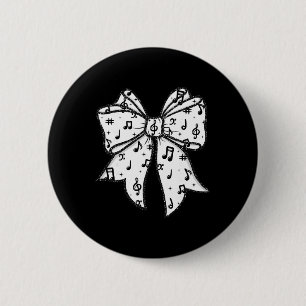 Badge Rond 5 Cm Notes de musique Coquette Bow Professeur de musiqu