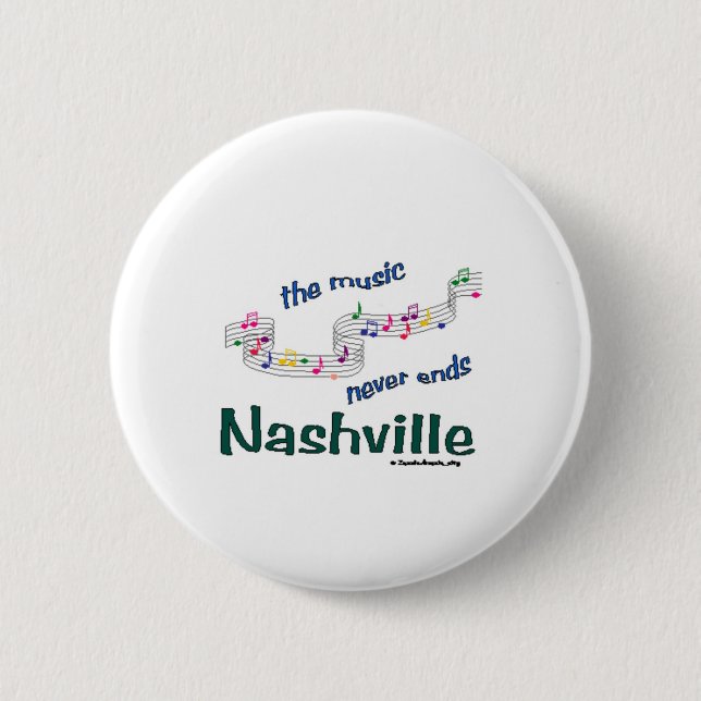 Badge Rond 5 Cm Notes de musique de Nashville (Devant)